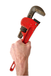 Hand clutching plumbing tool.